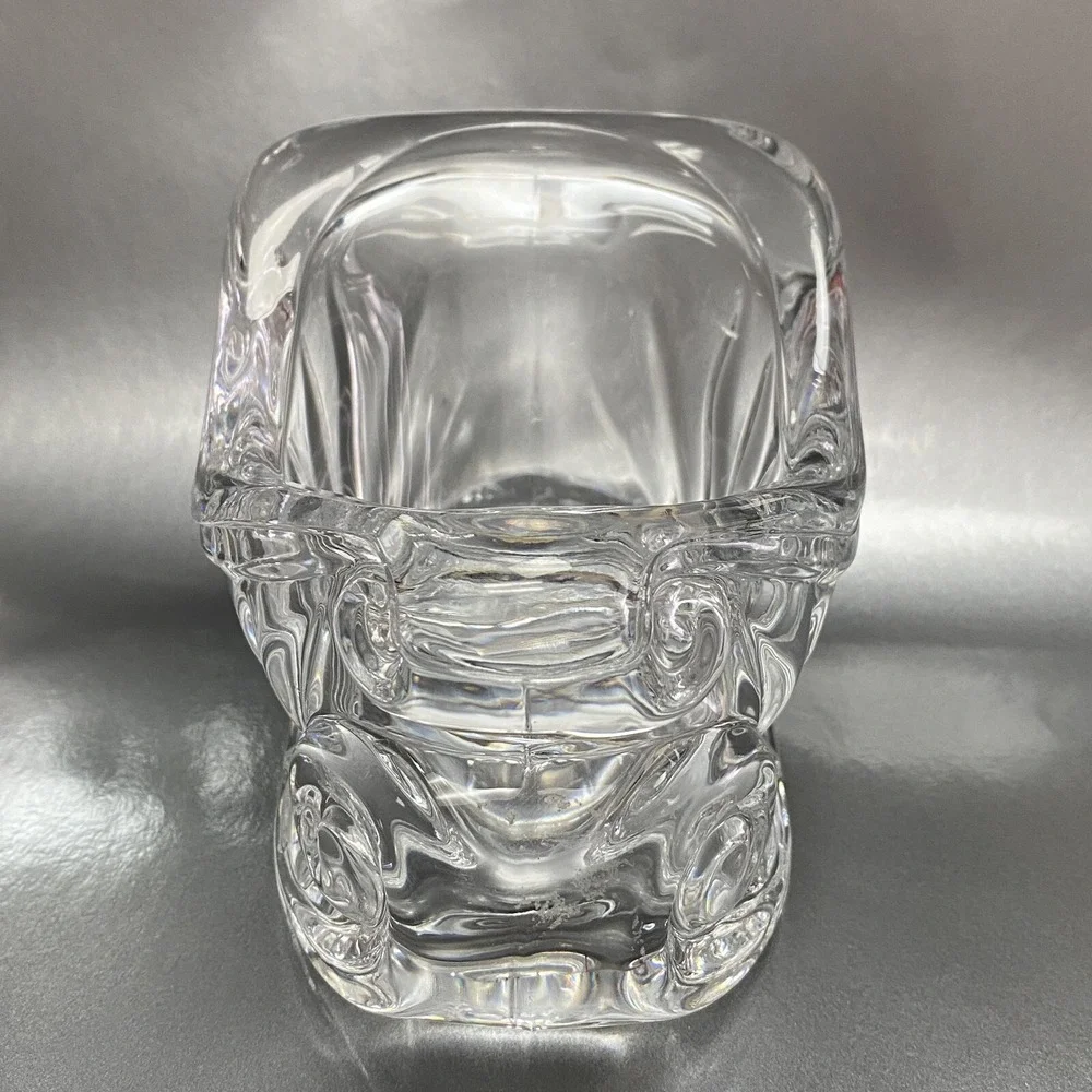Vintage Crystal Glass Sleigh Candy‎ Dish Bowl Candle Holder Christmas Decoration